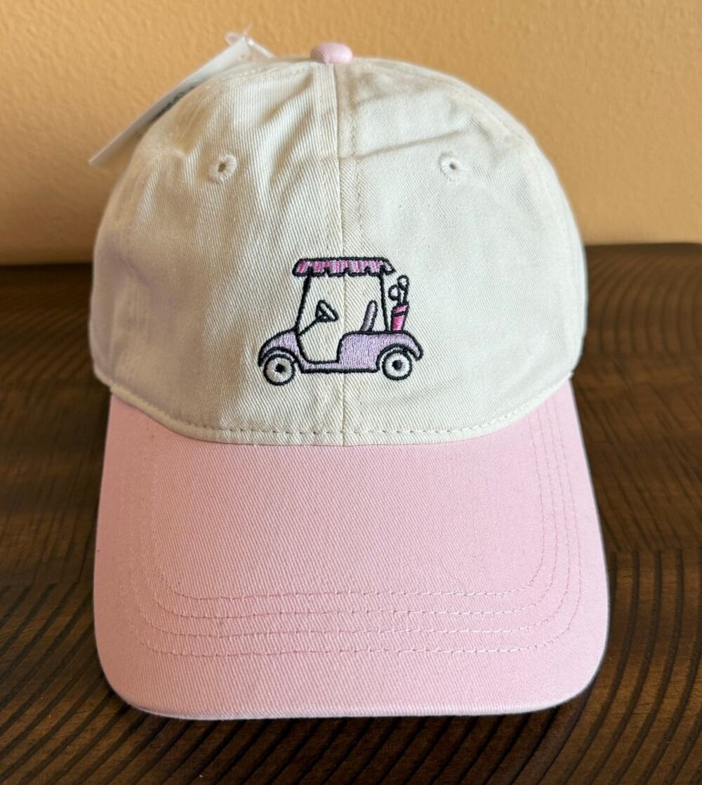 Frasier Sterling Sport Golf cart hat adjustable baseball NWT pink ivory beige